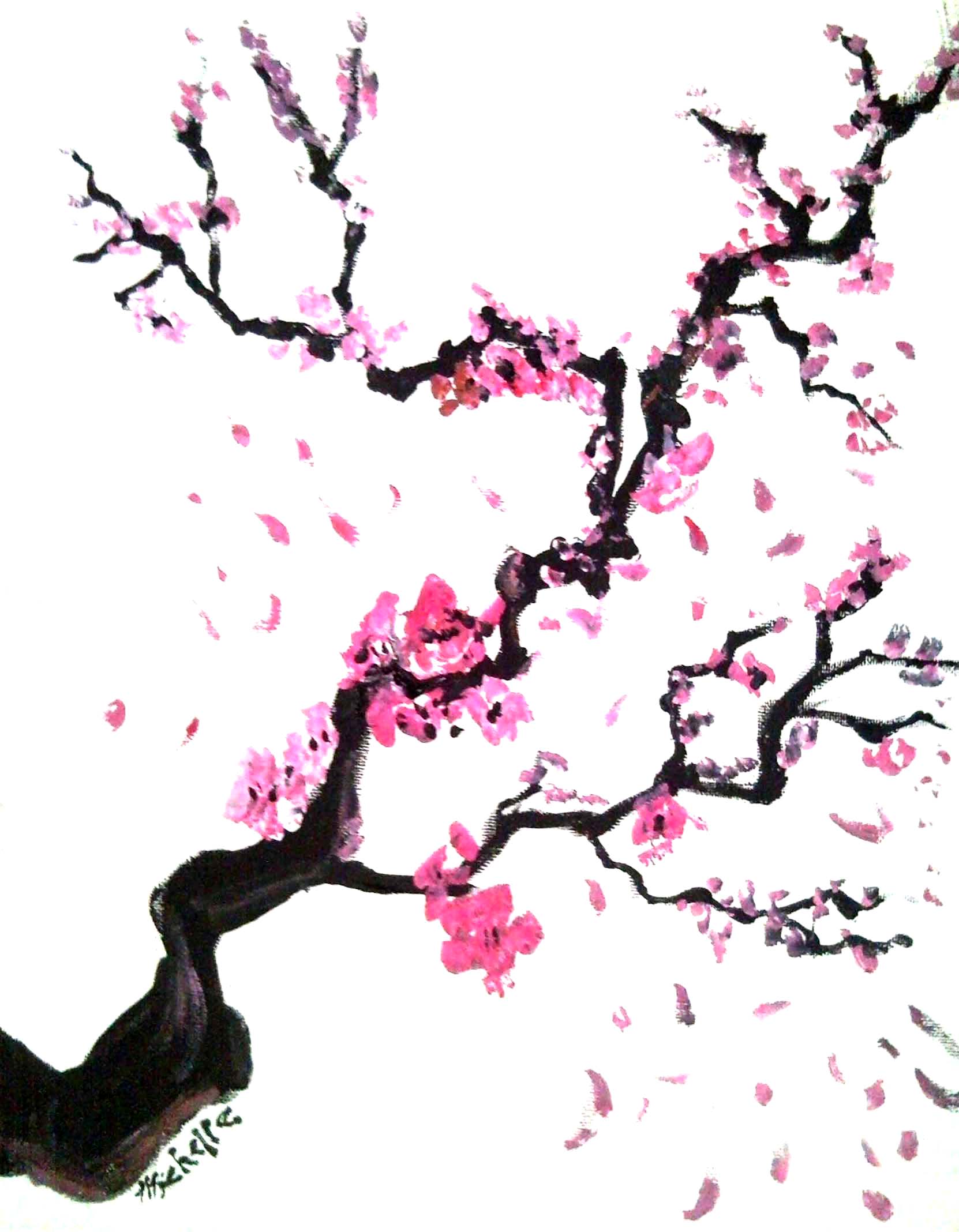 Cherry Blossom Wallpaper Art - Clipart library