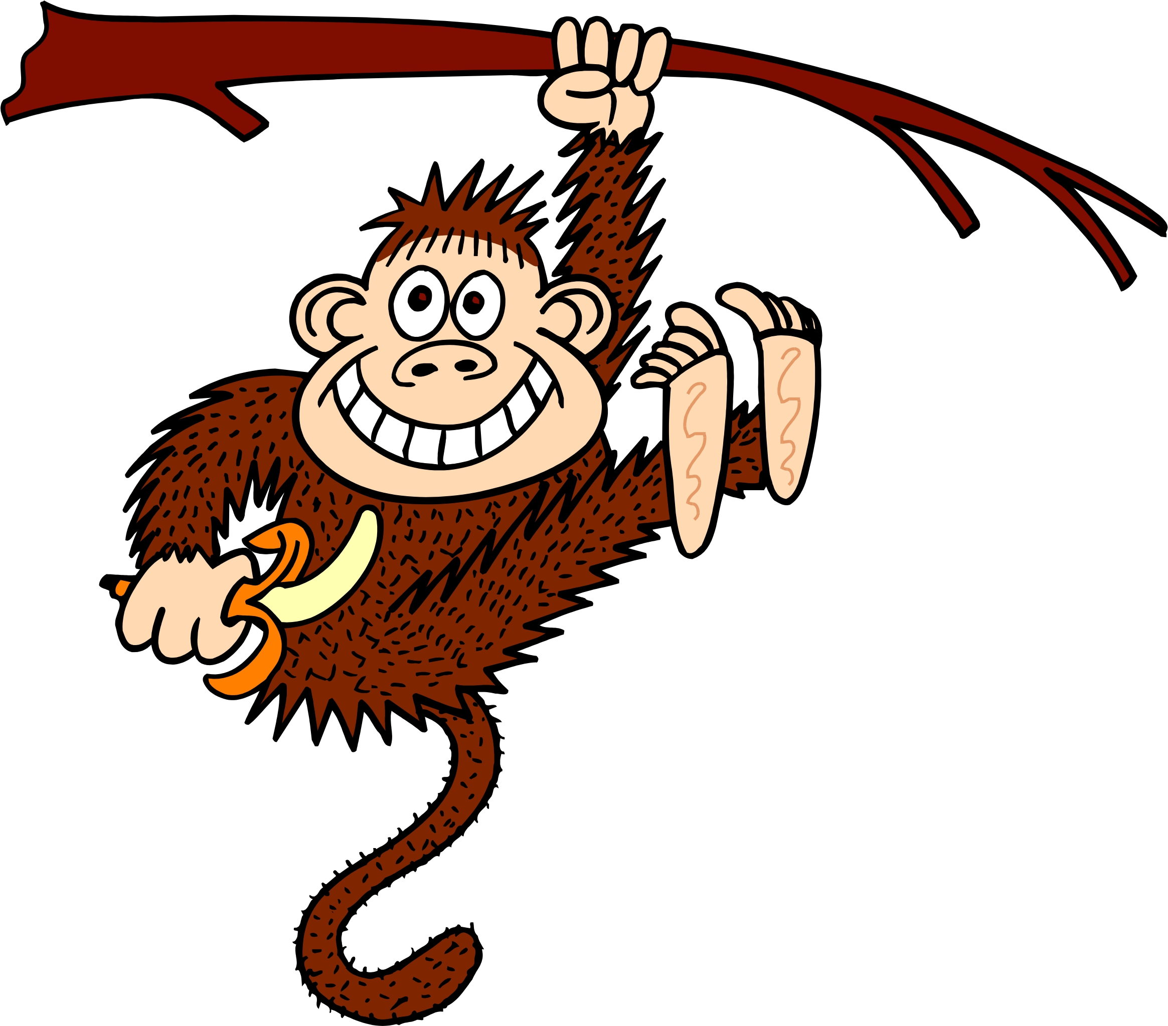 Hanging Monkey Clipart Black And White | Clipart library - Free 