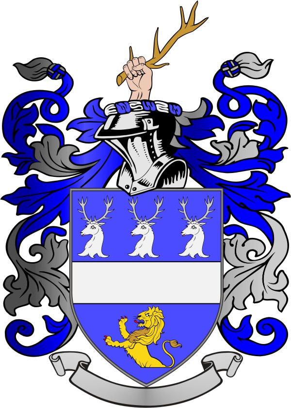 Traditional Coat of Arms with Stags and Lion - Heraldry Design