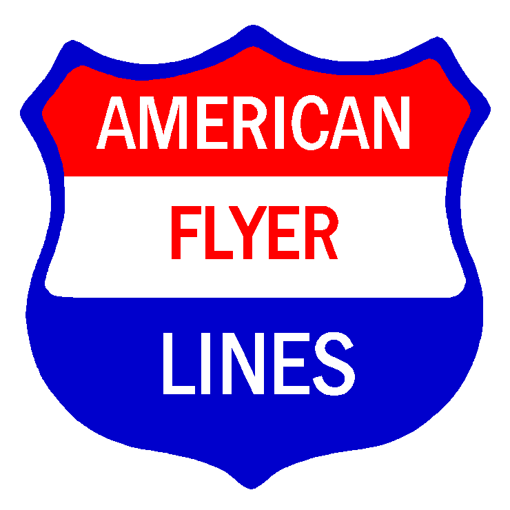American Flyer Lines logo in red, white, and blue shield design resembling a U.S. highway sign.
