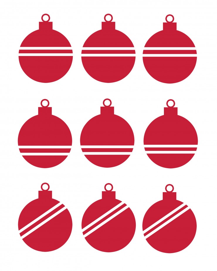Red Striped Christmas Ornament Vector Set - Free Download