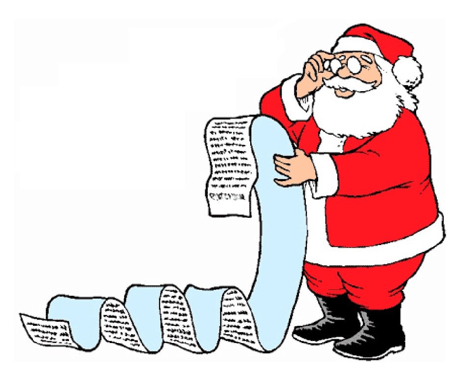 Santa Reading the Ultimate Christmas Wish List - Festive Illustration