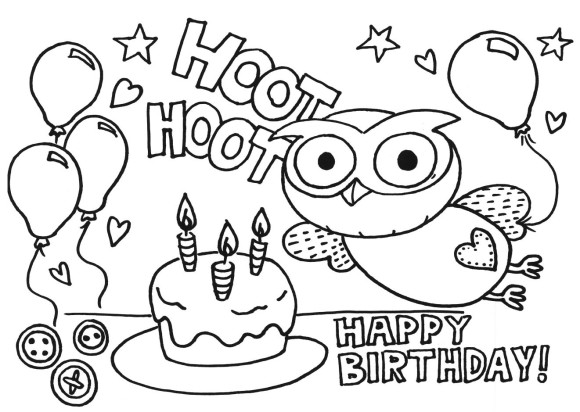 Happy Birthday Coloring Pages For Kids - Coloring Pages