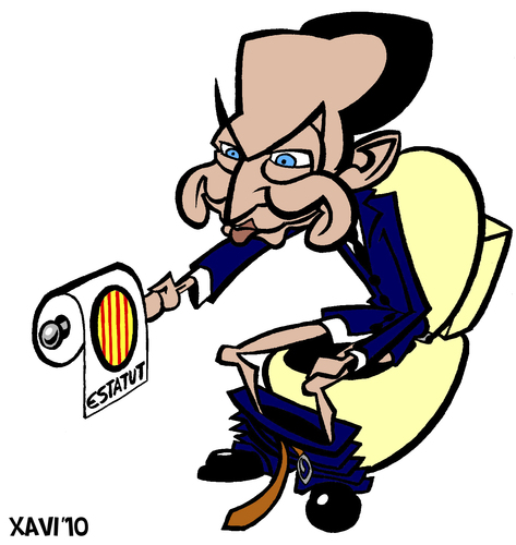 Political Cartoon: ESTATUT Rejection Symbolism in Catalan Context