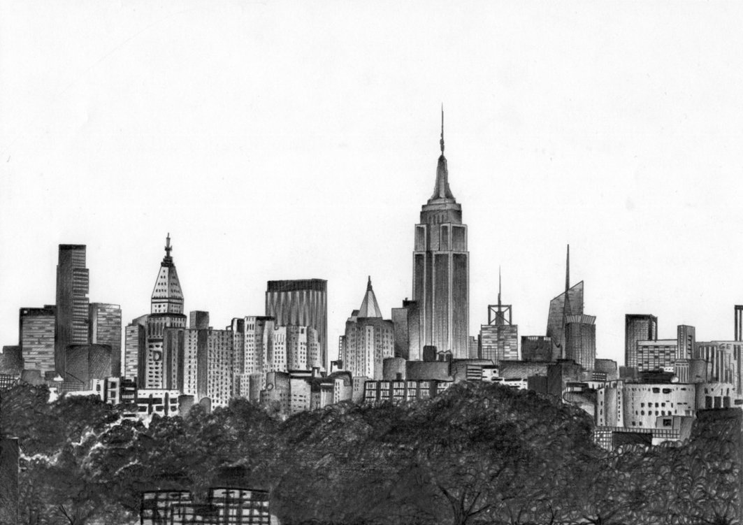 New York City Skyline Drawing - Gallery