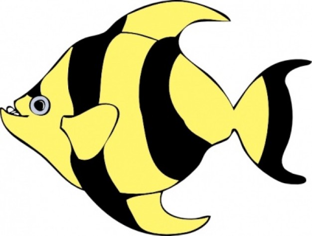 Striped Tropical Fish clip art Vector | Free Download
