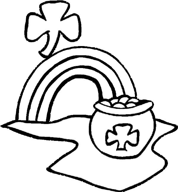 Pot Of Gold Coloring Book Page | Coloring Page