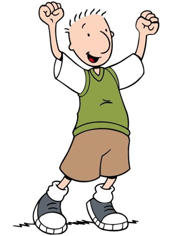 Joyful Cartoon Boy Celebrating - Free Illustration for Kids’ Content