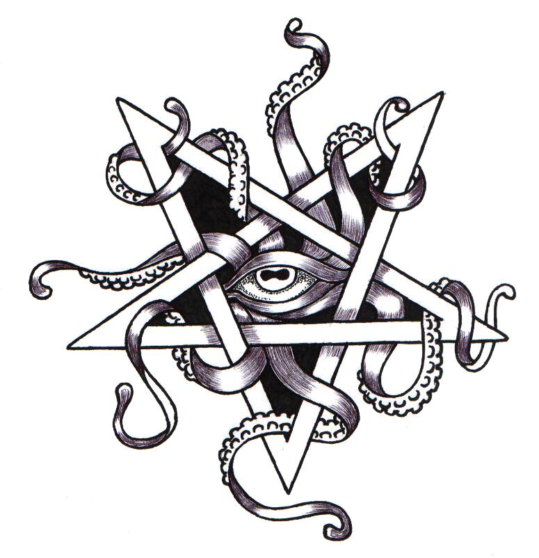 Inverted pentagram or pentalpha or pentangle. Hand drawn dot work ancient  pagan symbol of five-pointed star vector illustration. Black work, flash  tattoo or print design. Stock Vector | Adobe Stock