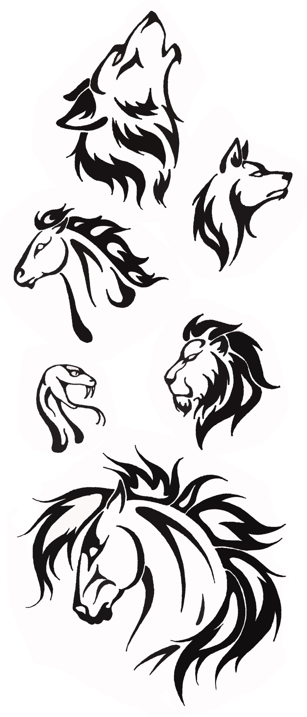 Amazon.com: Large Temporary Tattoos(Set of 6) Spirit Animals,  Dragon/Fox/Wolf/Lion/Eagle/Skull/Tribal Waterproof Body Art Animal Tattoos  : Beauty & Personal Care