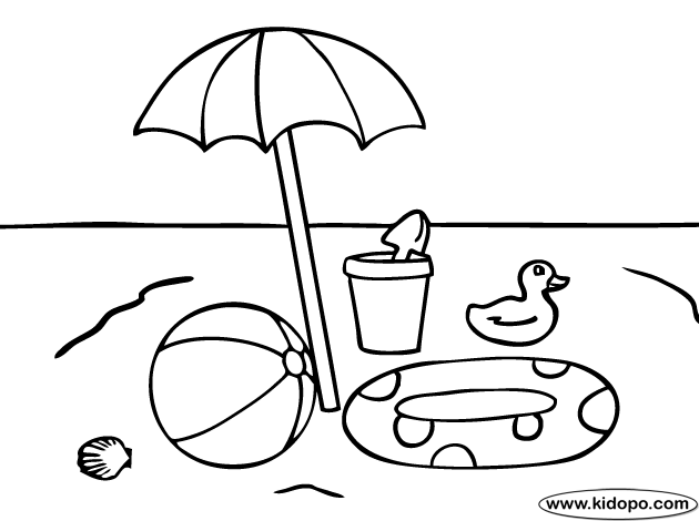 beach umbrella colouring pages - Clip Art Library