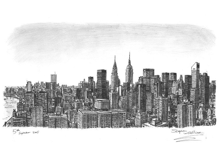 Manhattan Skyline - Original drawings, prints and limited editions 