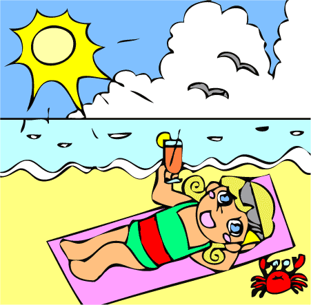 sun bathe - Clip Art Library