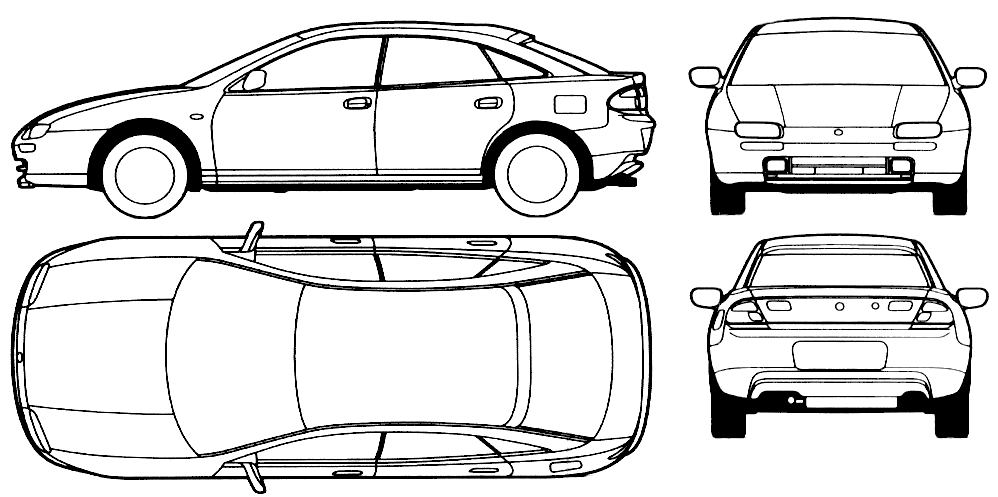 car drawings top view