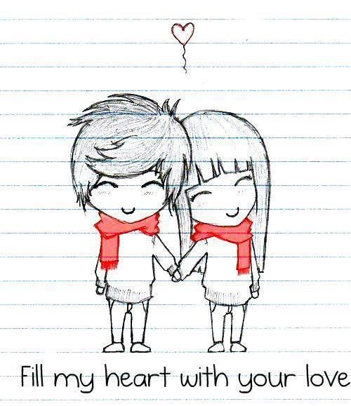 cute couple cartoon drawings