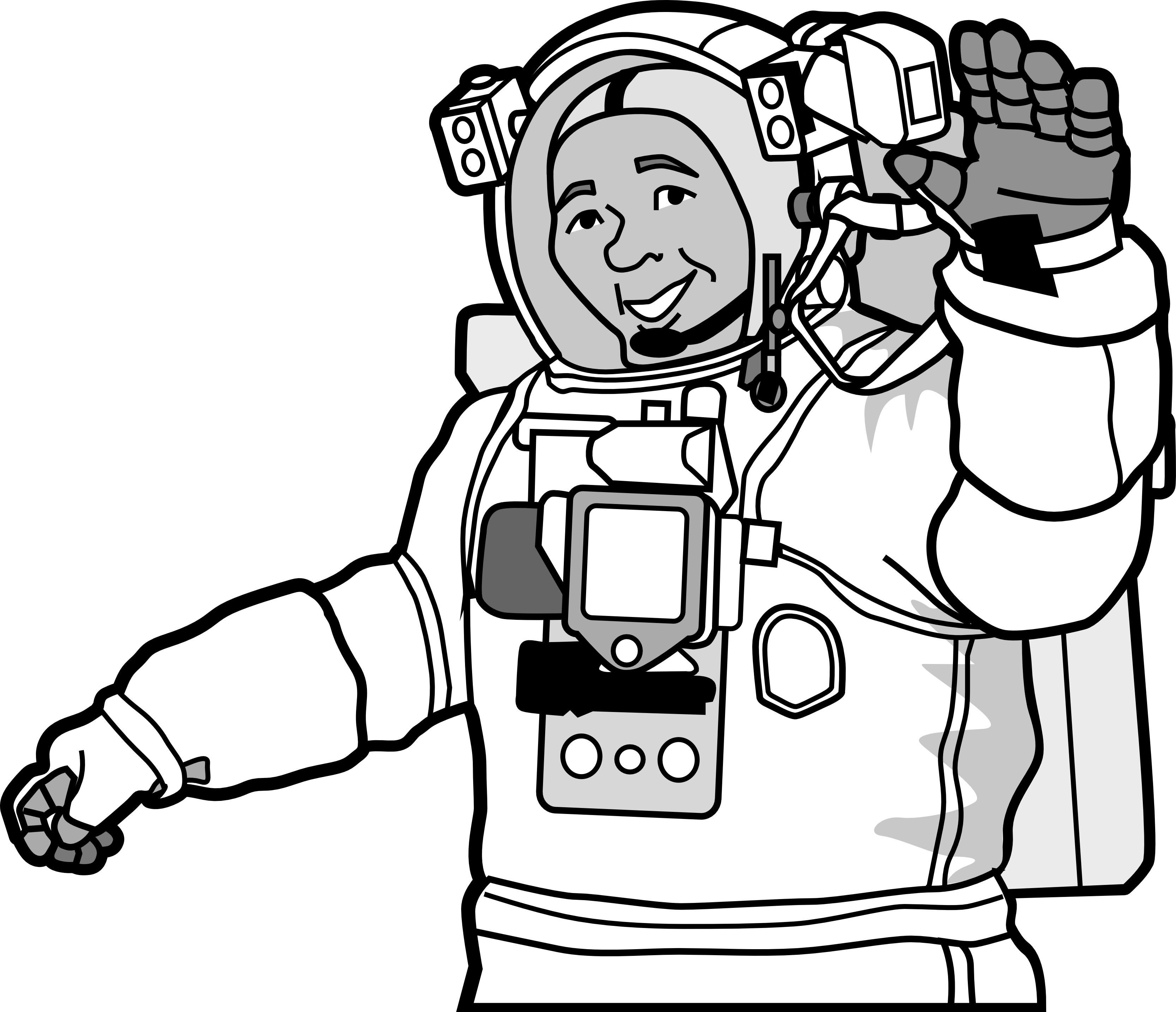 astronaut clip art black and white