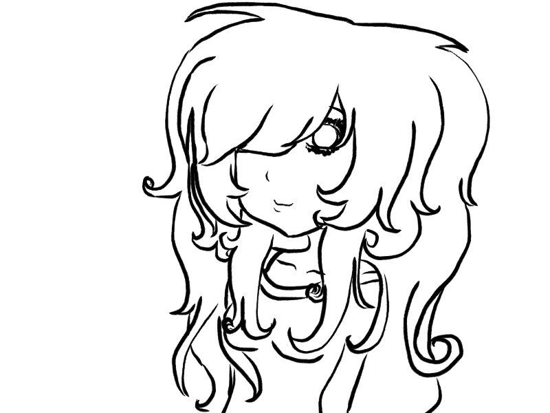 Chibi Anime Girl Line Art - Free Sketch for Artists & Designers