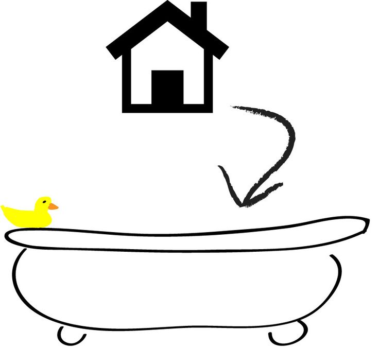 Home Bath Renovation Concept - From House to Relaxing Bathtub