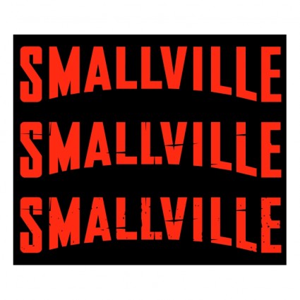 Bold red "SMALLVILLE" text repeated three times on black background with distressed effect.