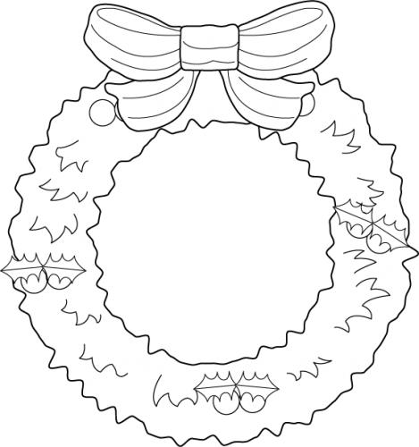 christmas garland clipart black and white