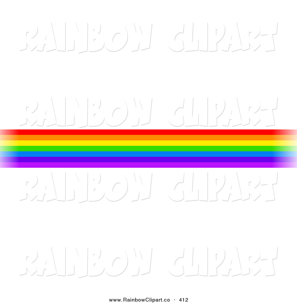 Vector Clip Art of a Border of Rainbow Lines on White by Prawny - #412