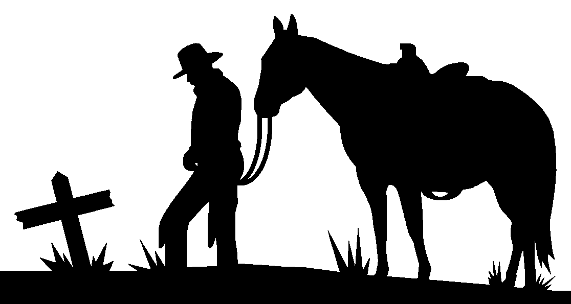 leaning cowboy silhouette vector