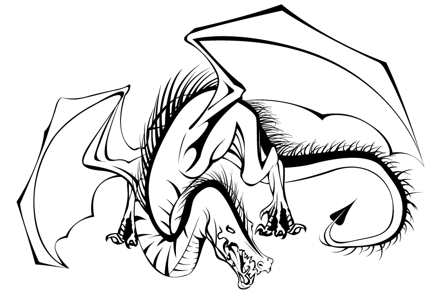 Dragon - Black and white by Leukeh on Clipart library