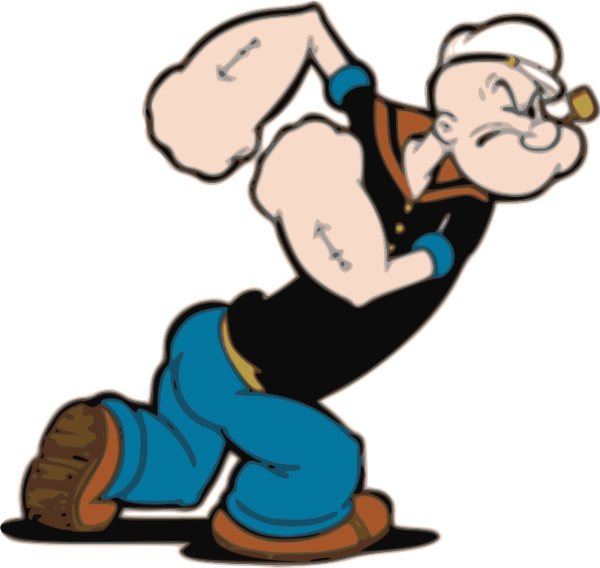 Popeye Cartoon Walking - vector Clip Art