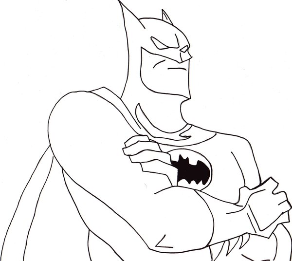 Batman Logo Line Art - Printable Coloring Pages