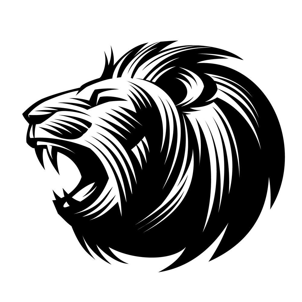 Tribal Burning Lion Head Logo. Decal Tattoo Design. Stencil Vector  Illustration 14398120 Vector Art at Vecteezy