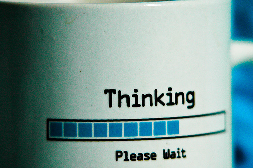 Thinking Please Wait Mug - Humorous Office & Tech Gift