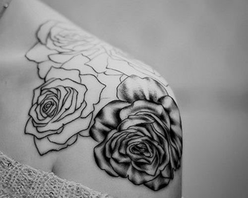Group of: Black and white rose tattoo that I love so much! I need 