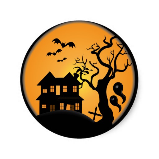 spooky halloween haunted house scene vector poster | Zazzle