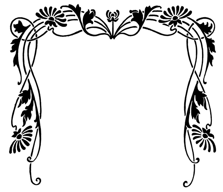 art nouveau border png