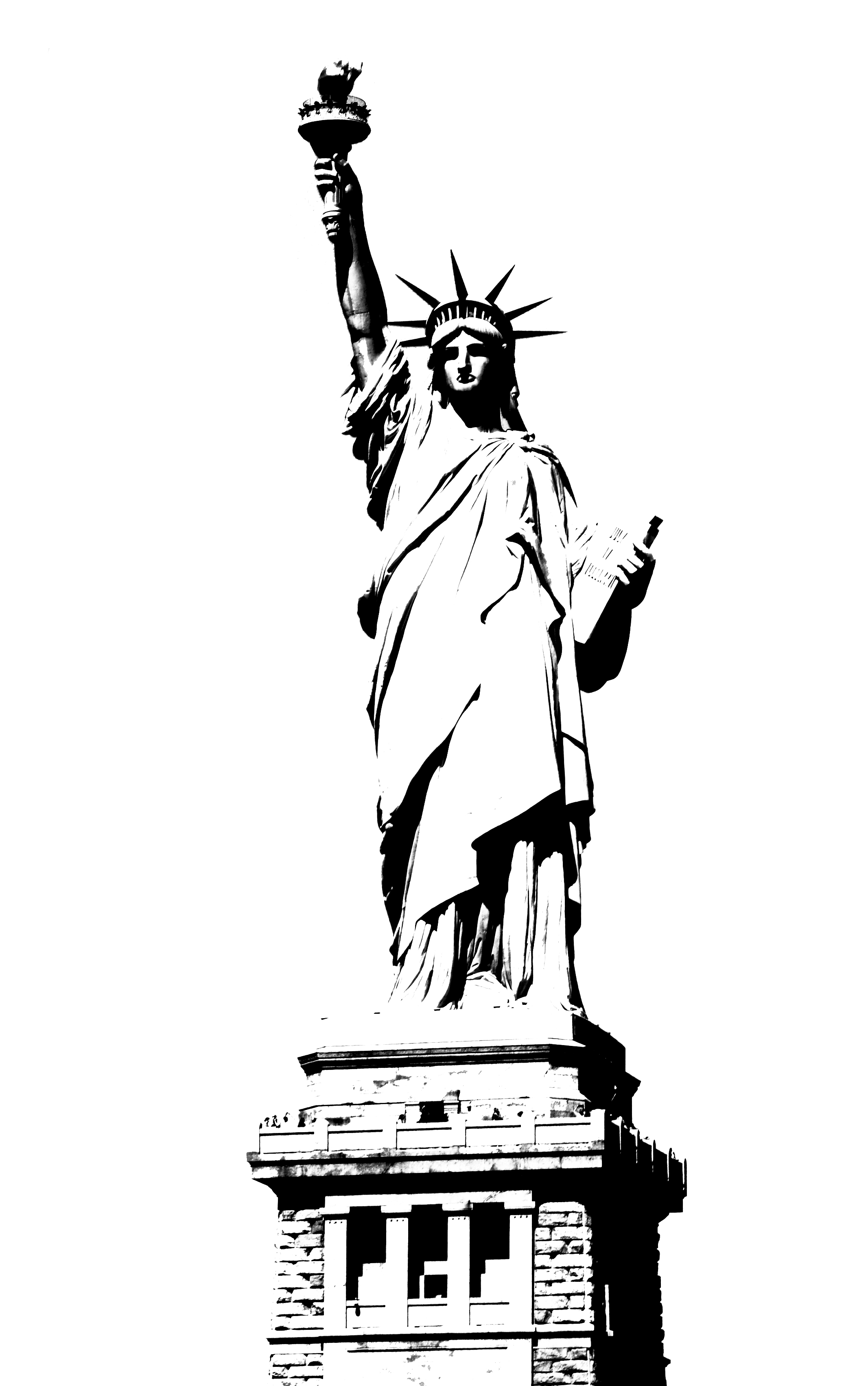 черно белое статуя свободы