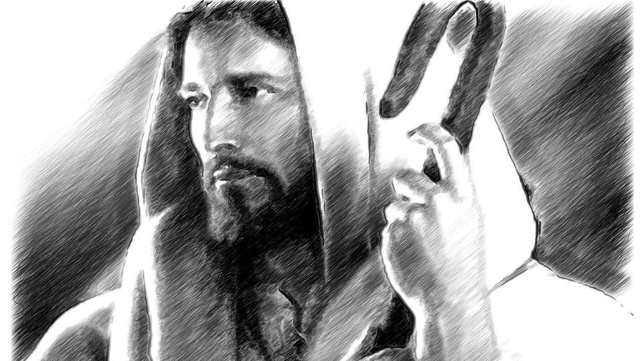 Jesus christ vector by hand drawing.God of christ highly detailed in line  art style. Stock Vector | Adobe Stock