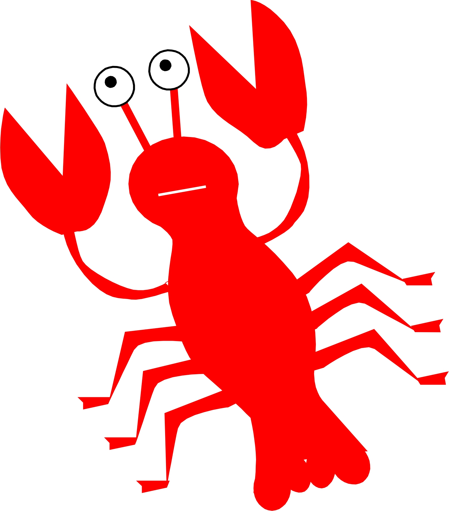 Fun Red Cartoon Lobster Illustration - Free Vector Graphic