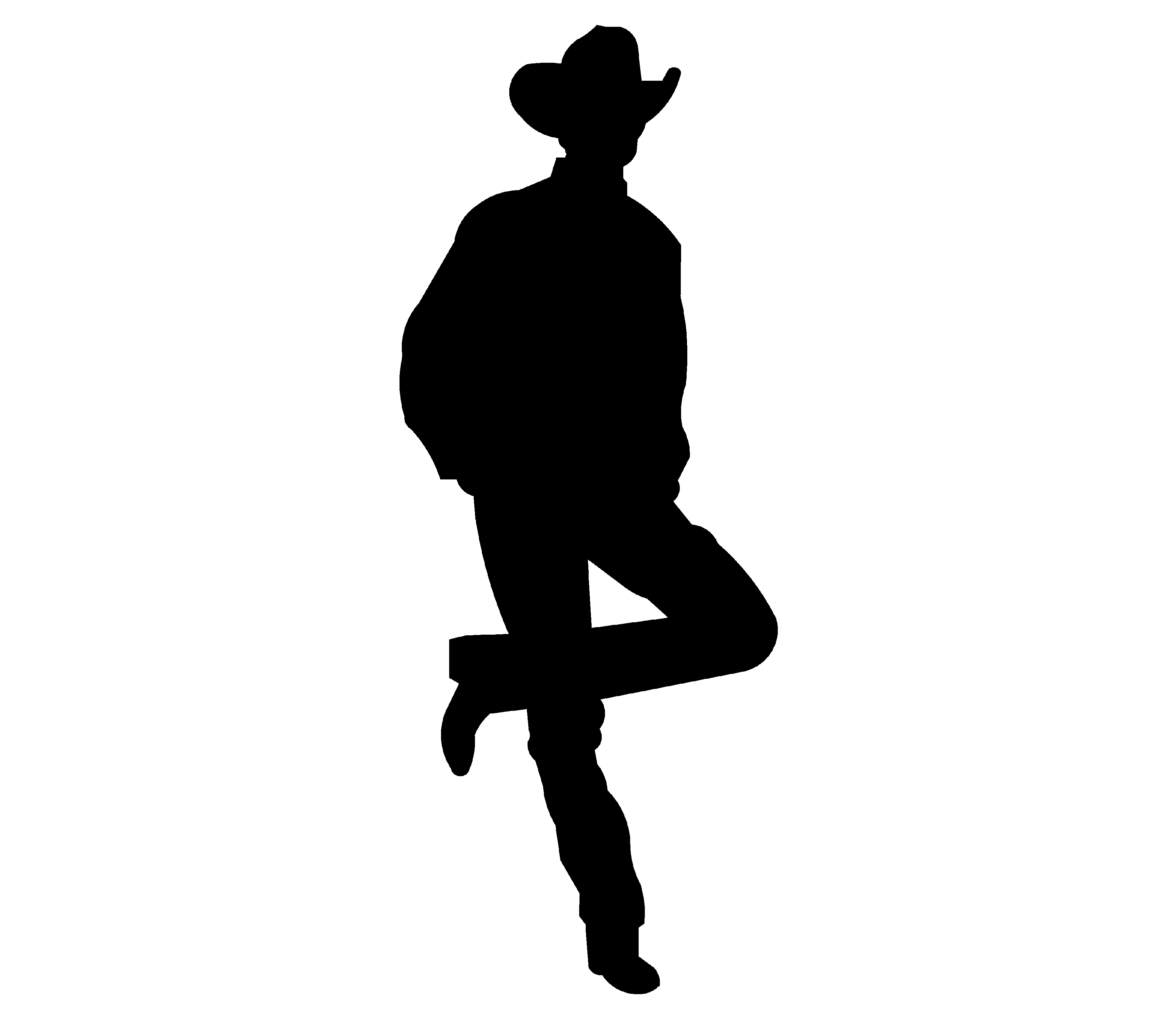 Leaning Cowboy Silhouette Vector | picturespider.com