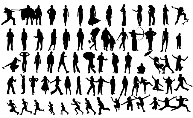 Human Silhouettes Vector Pack