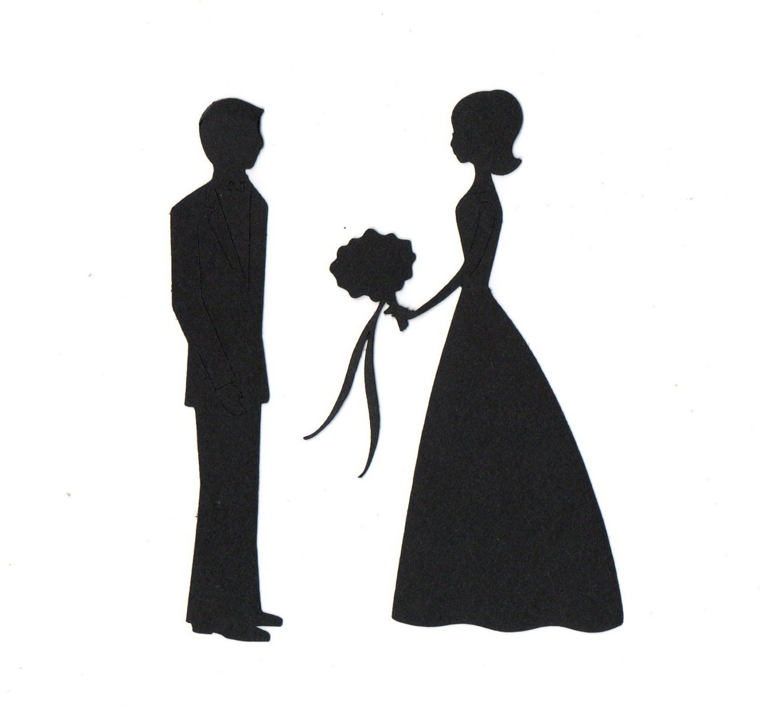 Wedding Bride and Groom Silhouette die cut by simplymadescrapbooks
