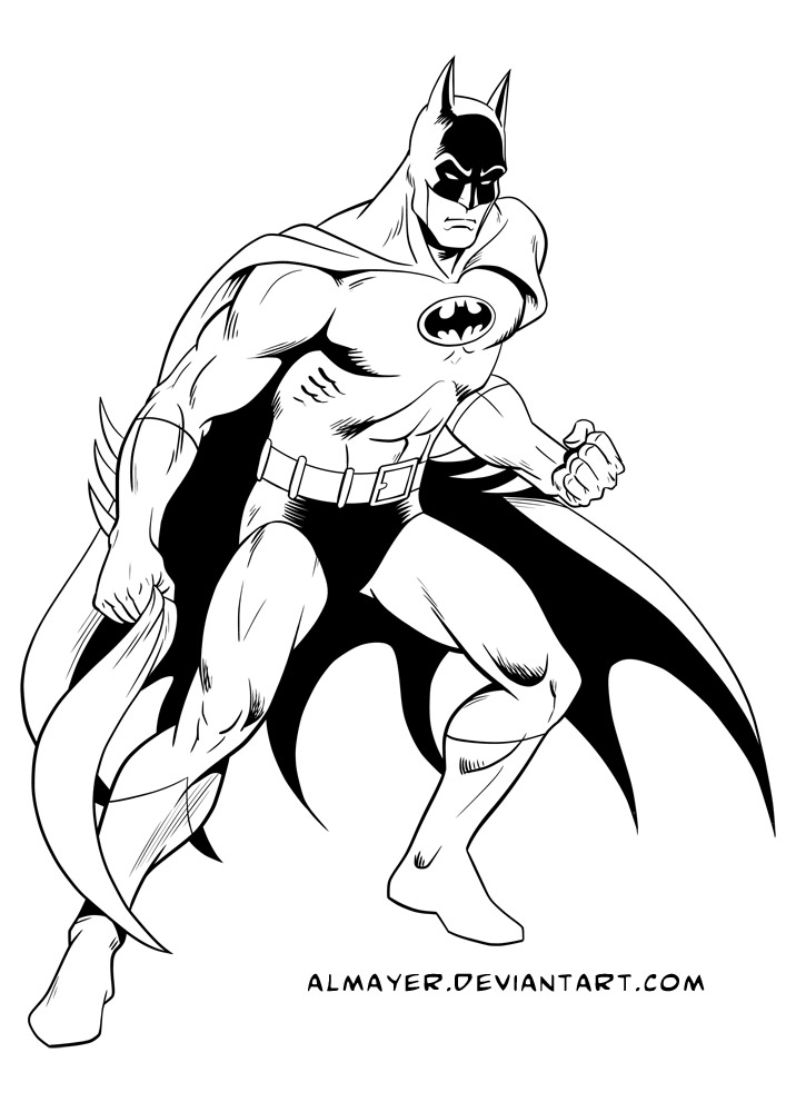 Batman Logo Line Art - Printable Coloring Pages