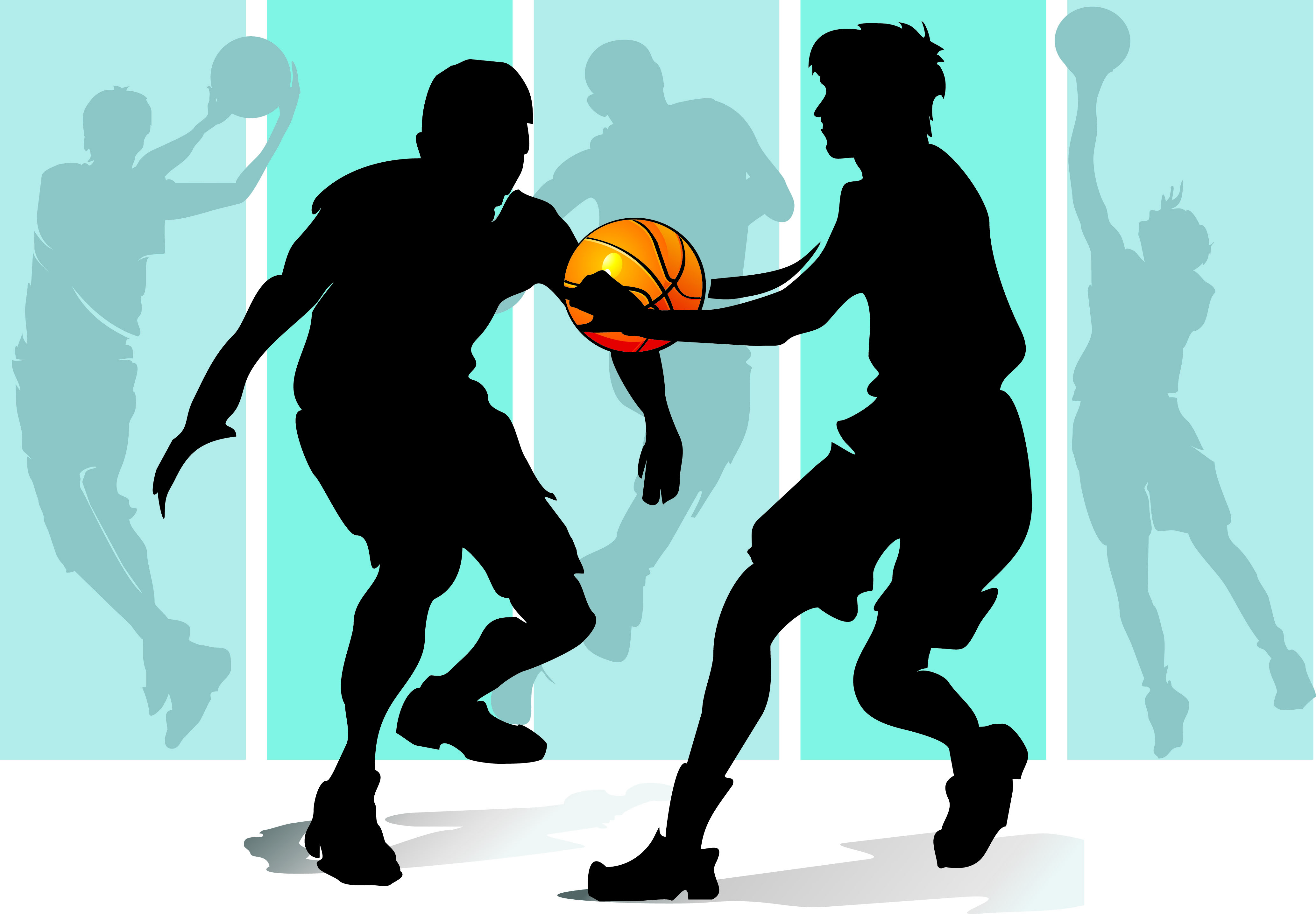 Silhouette Basketball Team Clipart - Here you can find the basketball ...