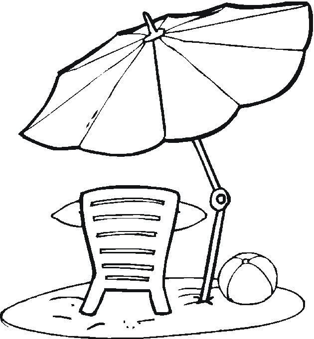 Free Beach Umbrella Coloring Page, Download Free Beach Umbrella