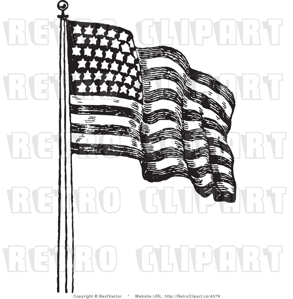 Royalty Free Retro American Flag Waving by BestVector - #4379