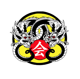 Dual Dragon Emblem with Chinese Character '会' - Symbol of Association or Gathering