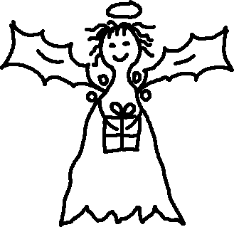 Festive Angel Holding Gift - Free Clipart for Holiday Designs