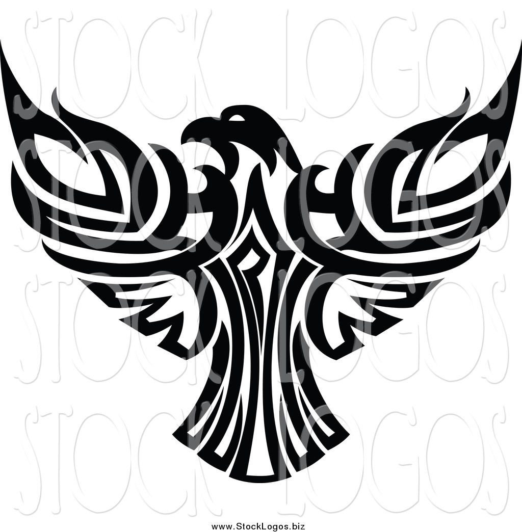 Stock Logo of a Black and White Tribal Eagle by Seamartini 