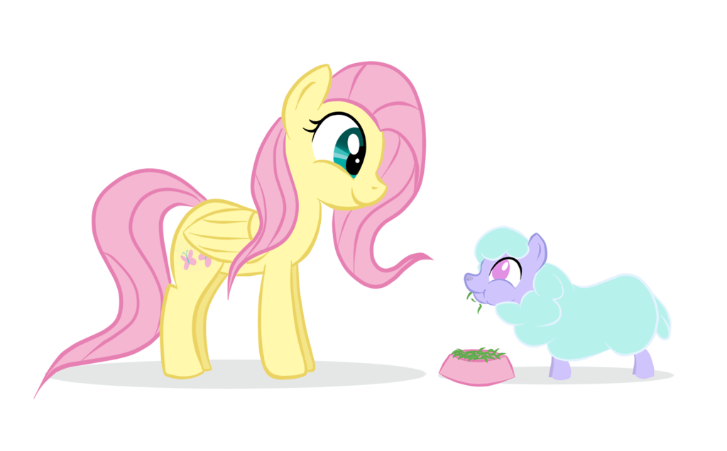 Fluttershy and a tiny Ewe by Kasun05 on Clipart library