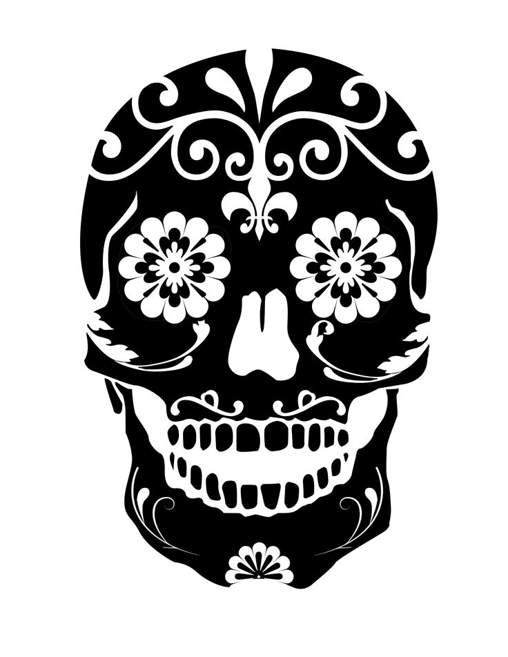 Sugar Skull stencil | Tattoo Research | Clipart library
