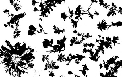 Floral Silhouette Vector Pack Free vector in Adobe Illustrator ai 